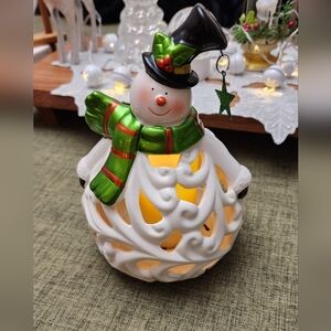 Medium Sized Battery Operated Multi-Colored Snowman